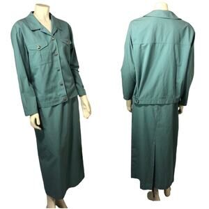 Vintage Patchington green skirt jacket set size large